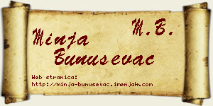Minja Bunuševac vizit kartica